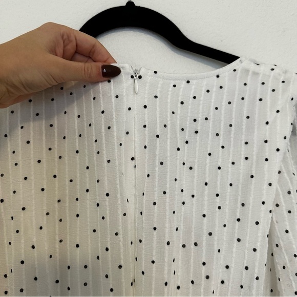 Roolee White Black Polka Dots Knee Length Dress Nursing Friendly Size L Women’s - Picture 7 of 16